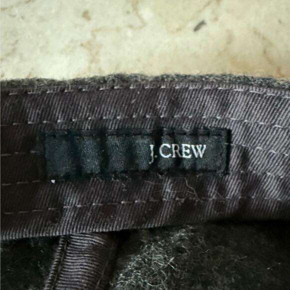 J. Crew Cap Hat Heathered Grey Wool Blend OS Embroidered Green JC Logo Academia - Picture 3 of 10